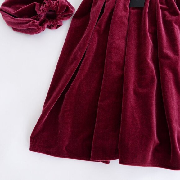 Gianni Bini Mariah Burgundy Long Sleeve Plunging V-Neckline Velvet Mini Dress 4 - Picture 6 of 12